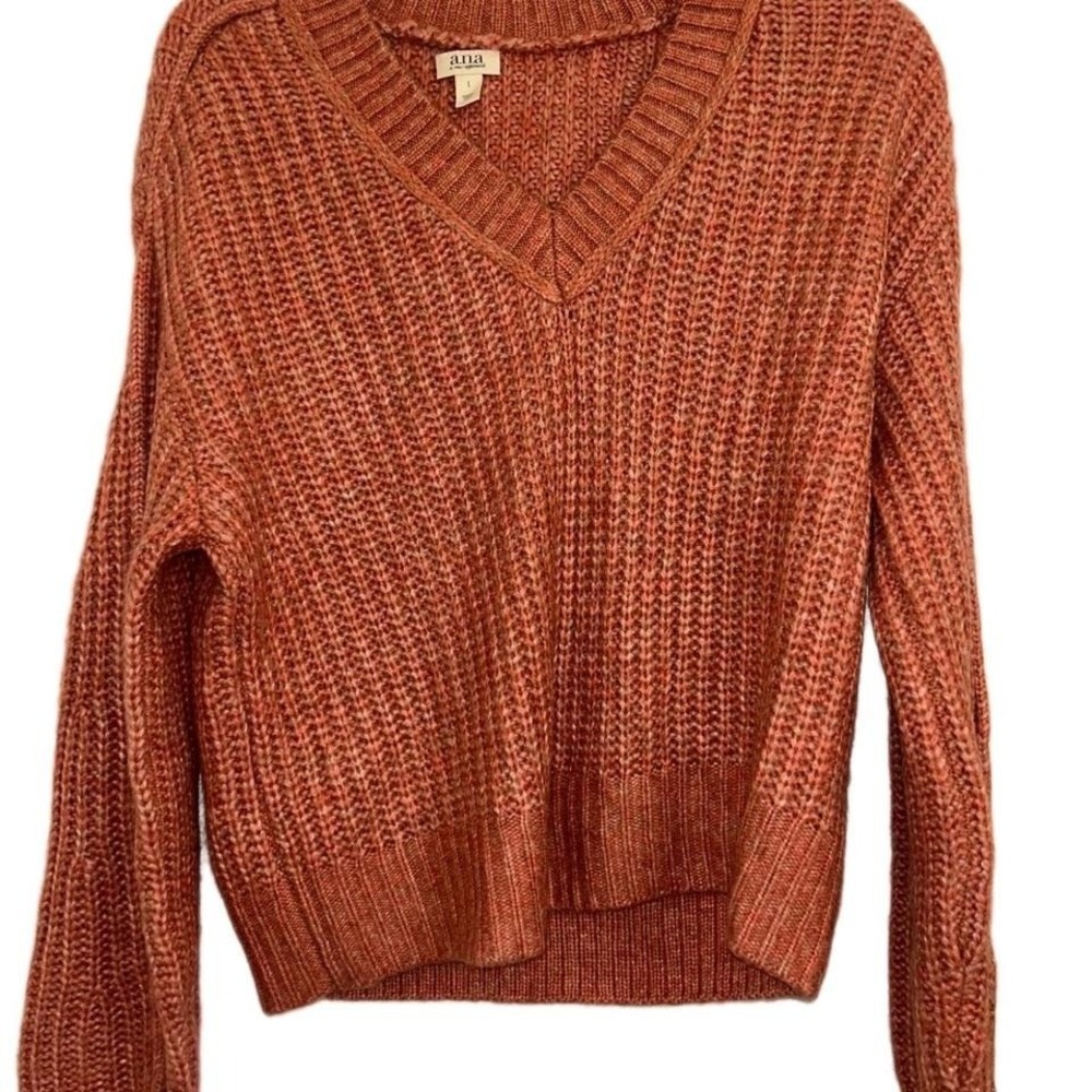 NWT A.N.A orange/‎ salmon knit sweater Size Large